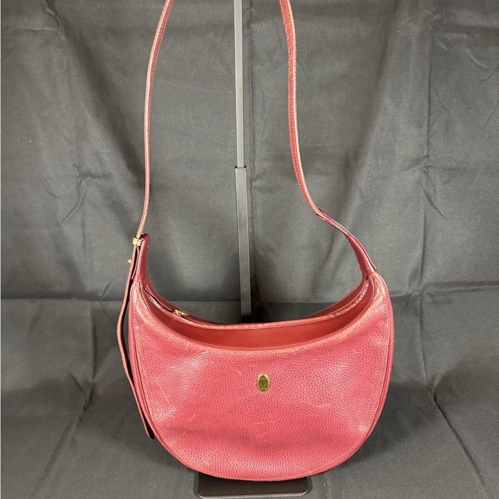 Cartier Vintage Leather Hobo Bag w/ Dust Bag & Authentication Card